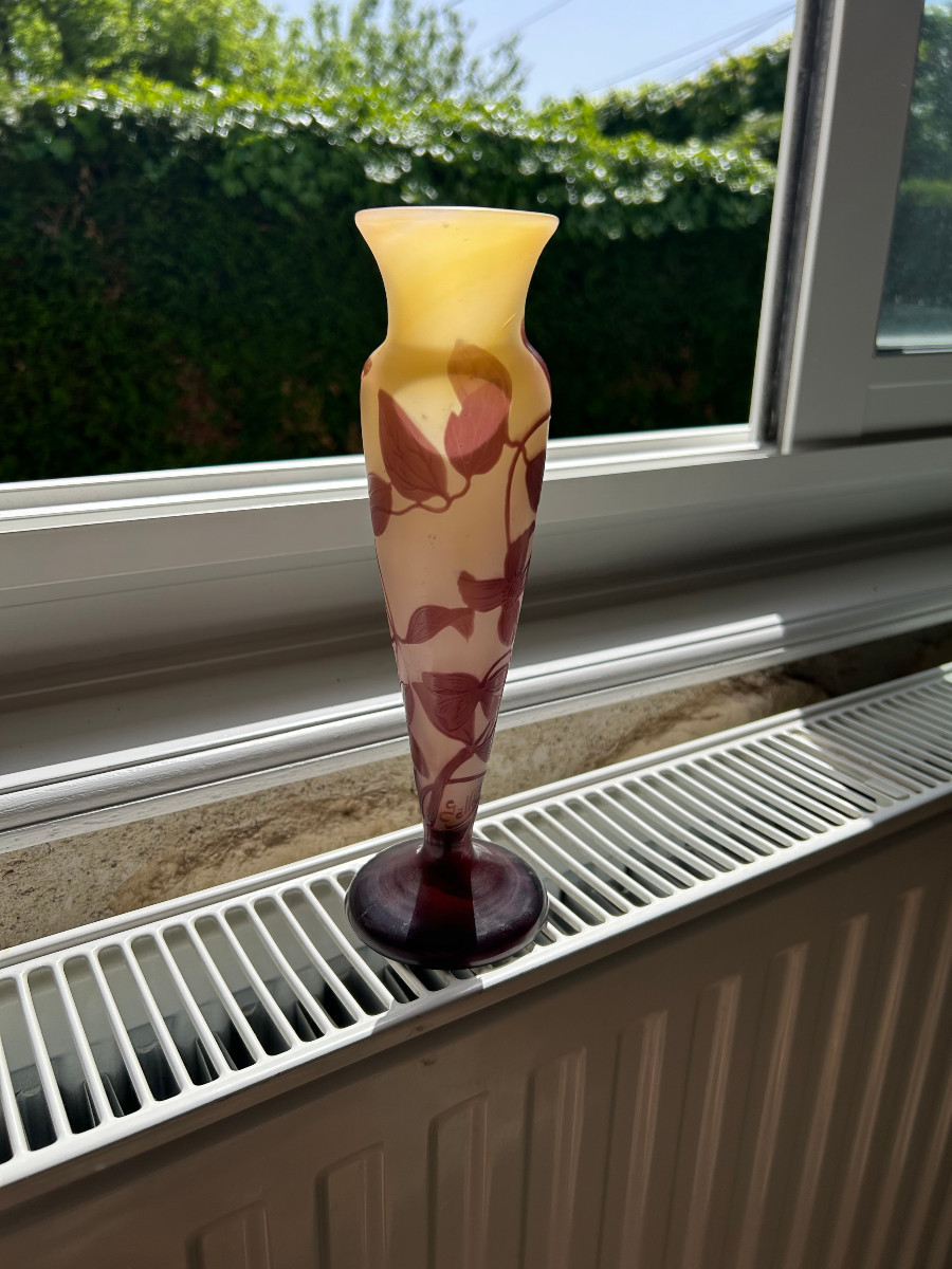 Vase Emile Gallé, Décor De Fleurs