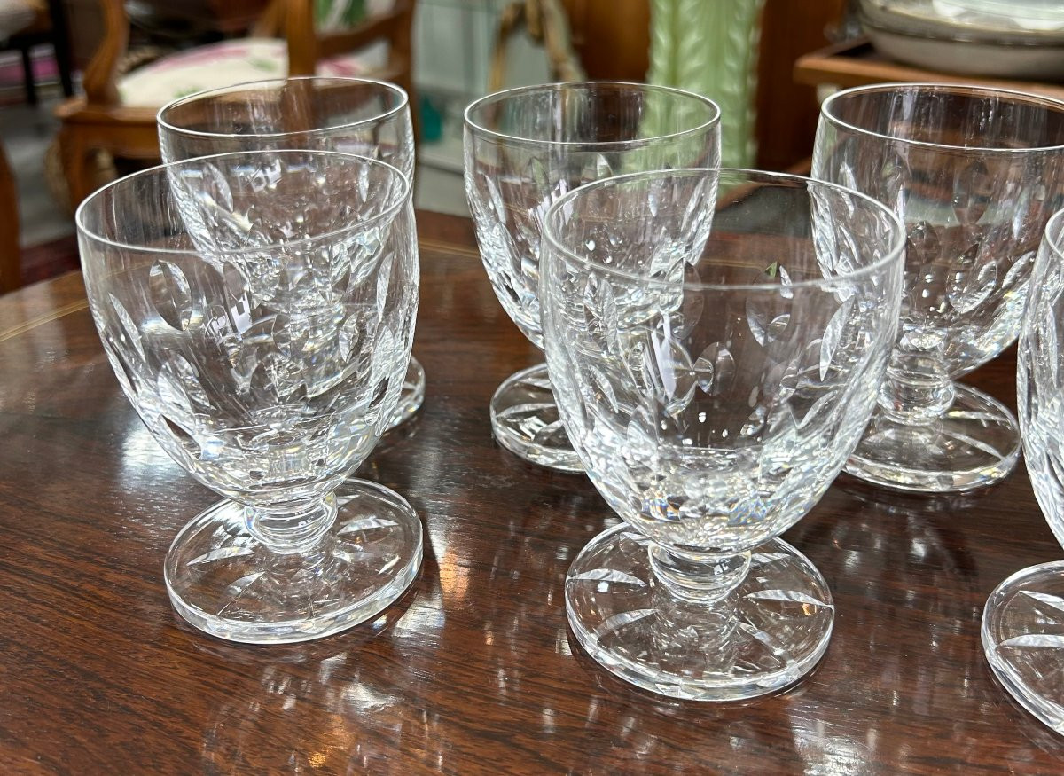 8 Verres en cristal taillé Lalique France modèle bocage-photo-2