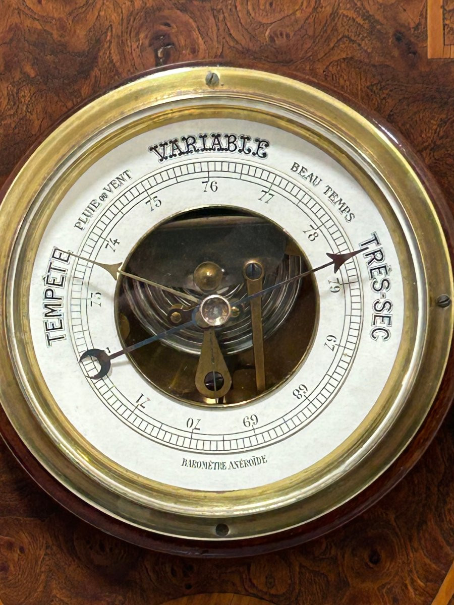 Aneroid Barometer, Circa 1900-1930, Art Nouveau/art Deco Style-photo-3