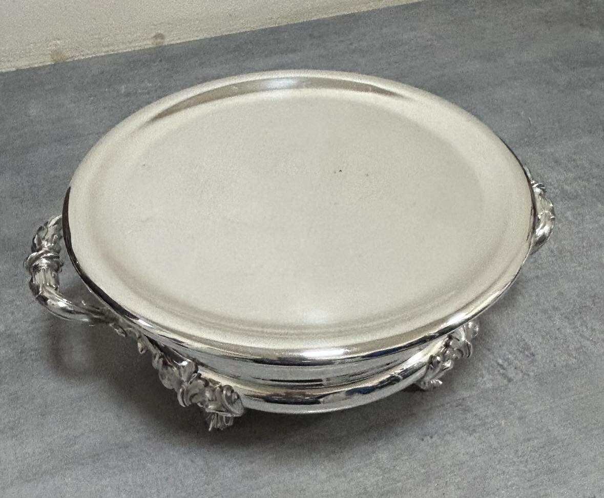 Ancien Chauffe plat en métal argenté signé Christofle-photo-3