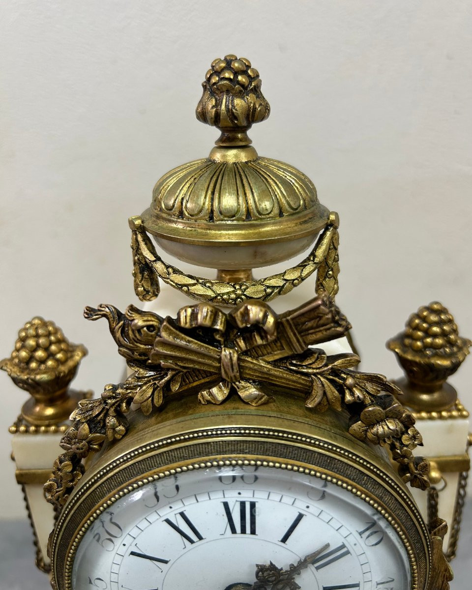 Small Louis XVI Style Prosthetic Clock From The Napoleon III Period, Also Known As A Bedroom Clock-photo-3