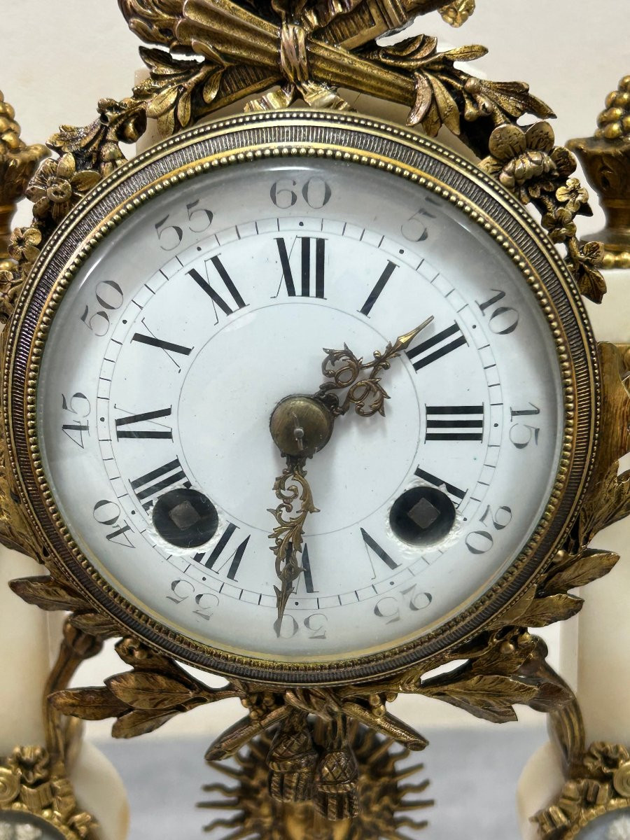 Small Louis XVI Style Prosthetic Clock From The Napoleon III Period, Also Known As A Bedroom Clock-photo-4