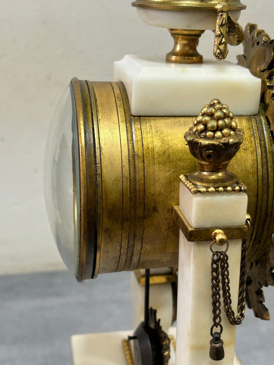 Small Louis XVI Style Prosthetic Clock From The Napoleon III Period, Also Known As A Bedroom Clock-photo-5