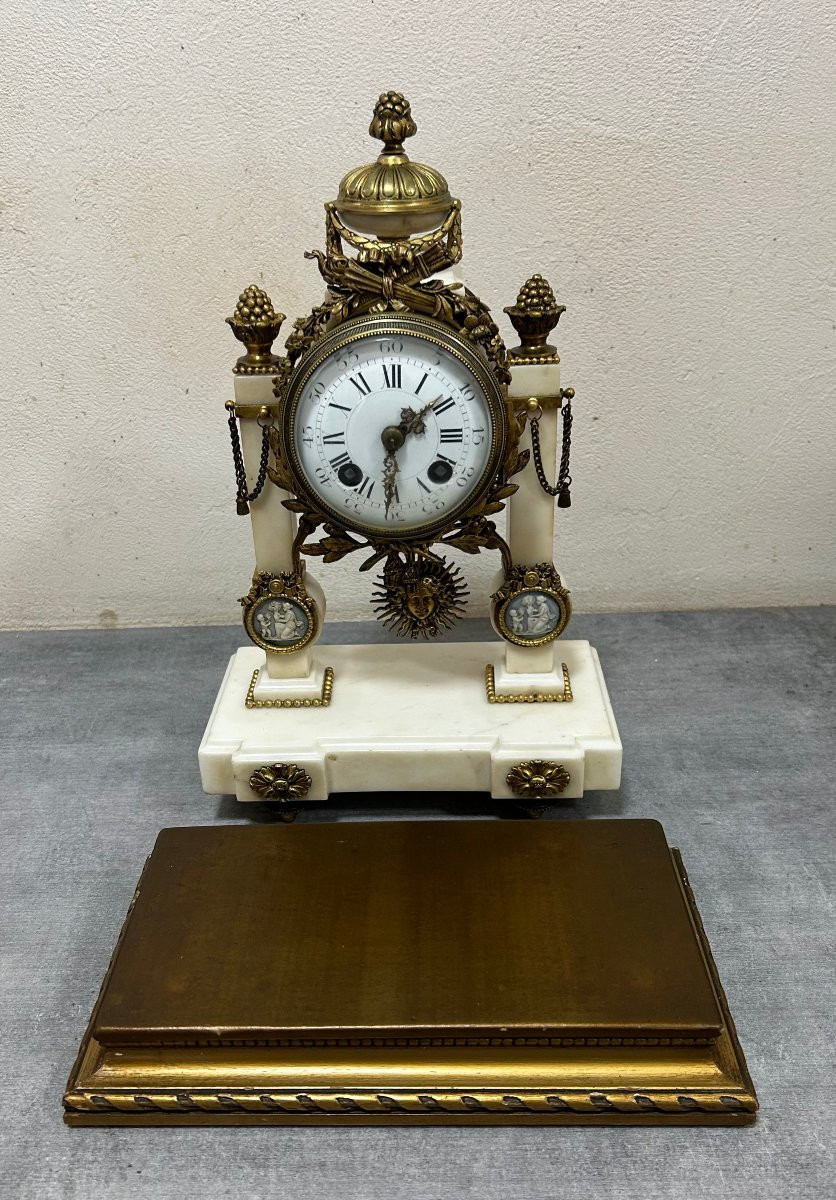 Small Louis XVI Style Prosthetic Clock From The Napoleon III Period, Also Known As A Bedroom Clock-photo-6