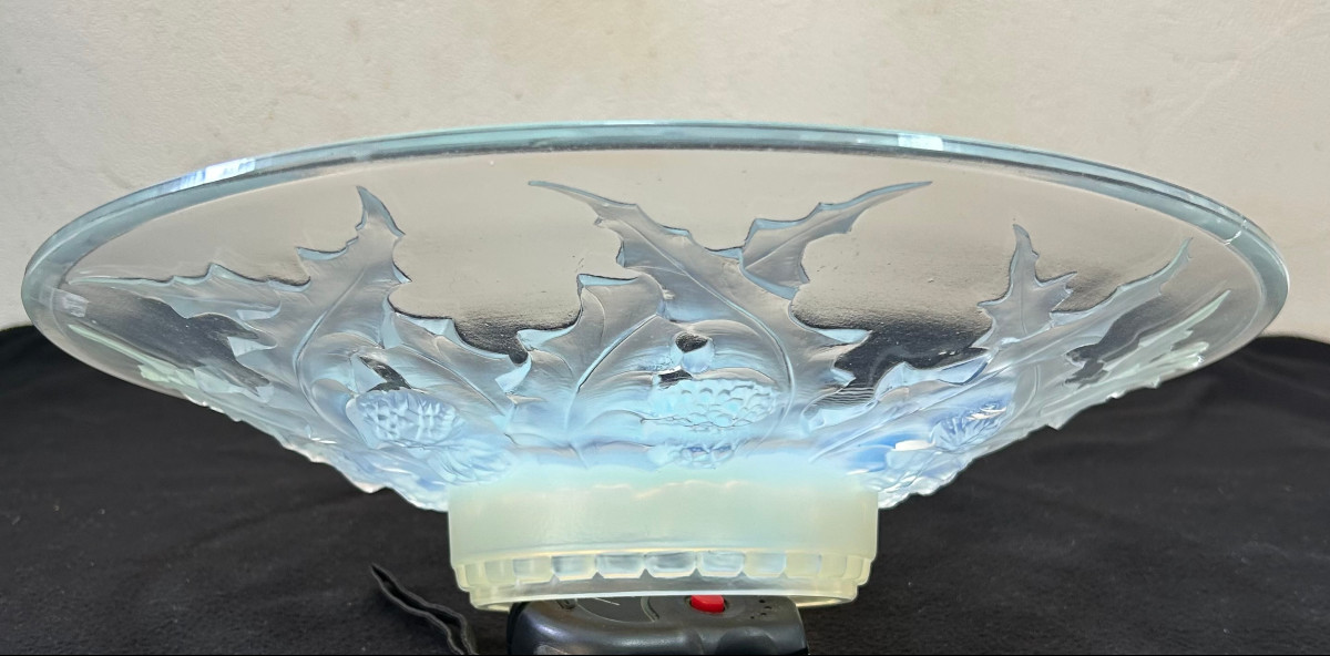 Large Sabino Paris Fruit Bowl On A Stand With Opalescent Thistle Decoration