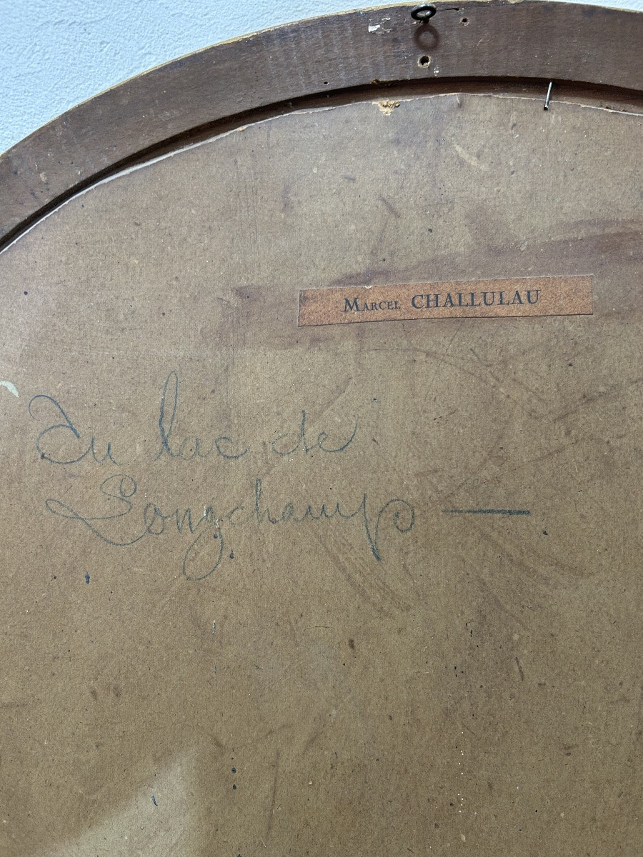 Oil On Cardboard By Marcel Henri émile Challulau (1887-1982)-photo-3