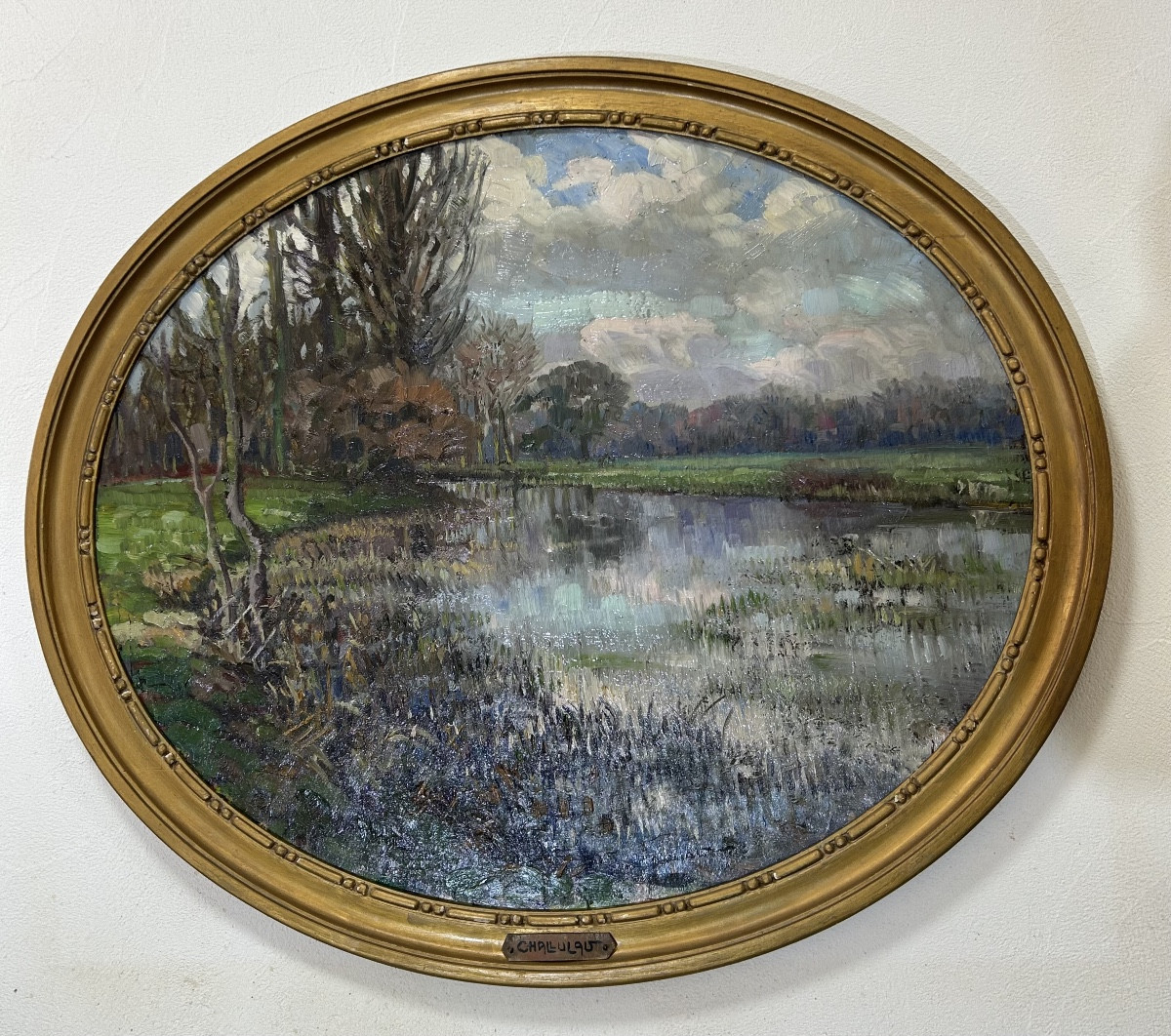 Oil On Cardboard By Marcel Henri émile Challulau (1887-1982)