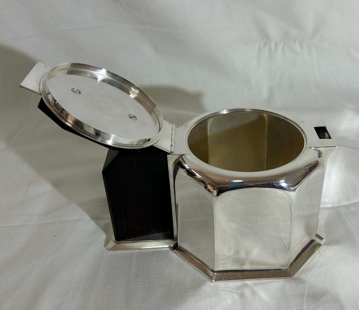 Art Deco Period Solid Silver Coffee And Tea Service, Henri Lapparra Paris Silversmith.-photo-4