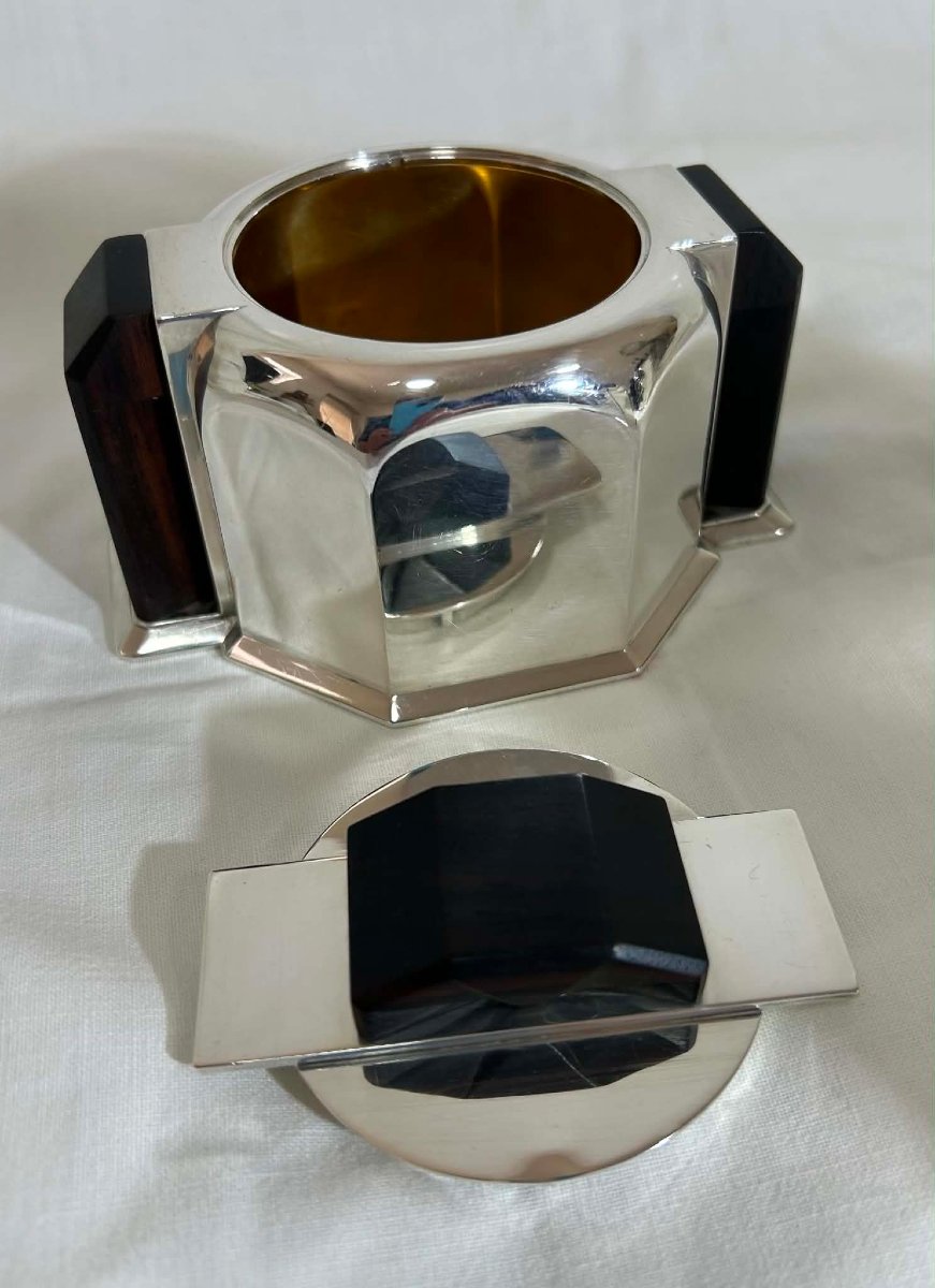 Art Deco Period Solid Silver Coffee And Tea Service, Henri Lapparra Paris Silversmith.-photo-8