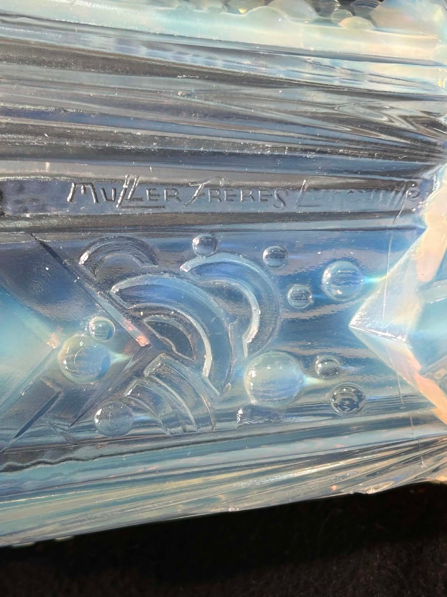 vase opalescent Art déco signé Muller frère Luneville 1930-photo-4