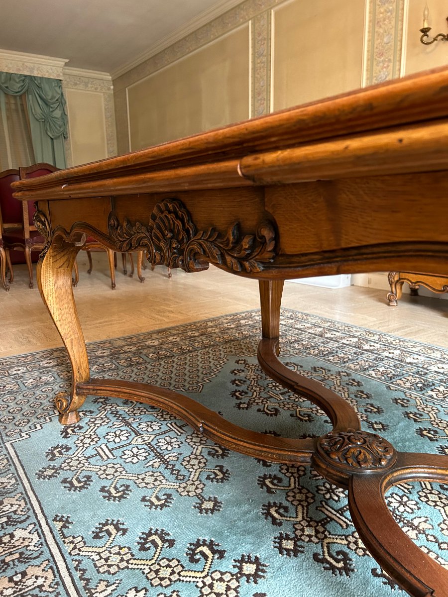 Salle à manger complète style Louis XV en chêne (buffet table et 6 chaises)-photo-5