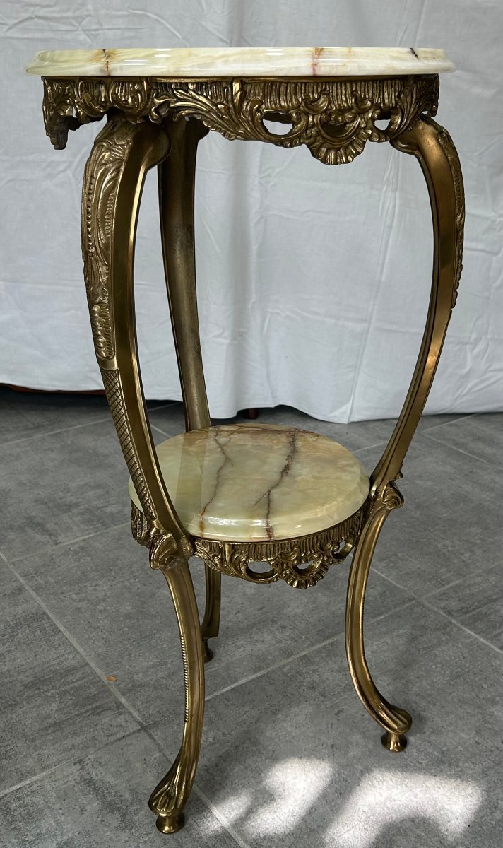 Louis XV-style Bronze Chair With An Onyx Seat From The 1970s-photo-2