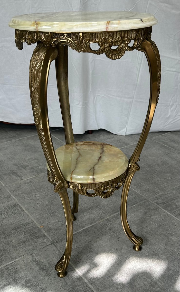 Louis XV-style Bronze Chair With An Onyx Seat From The 1970s-photo-3