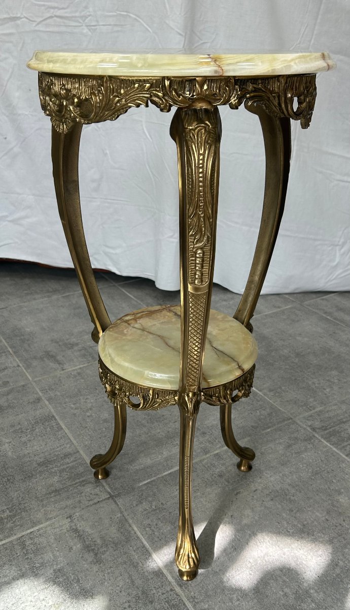 Louis XV-style Bronze Chair With An Onyx Seat From The 1970s-photo-4