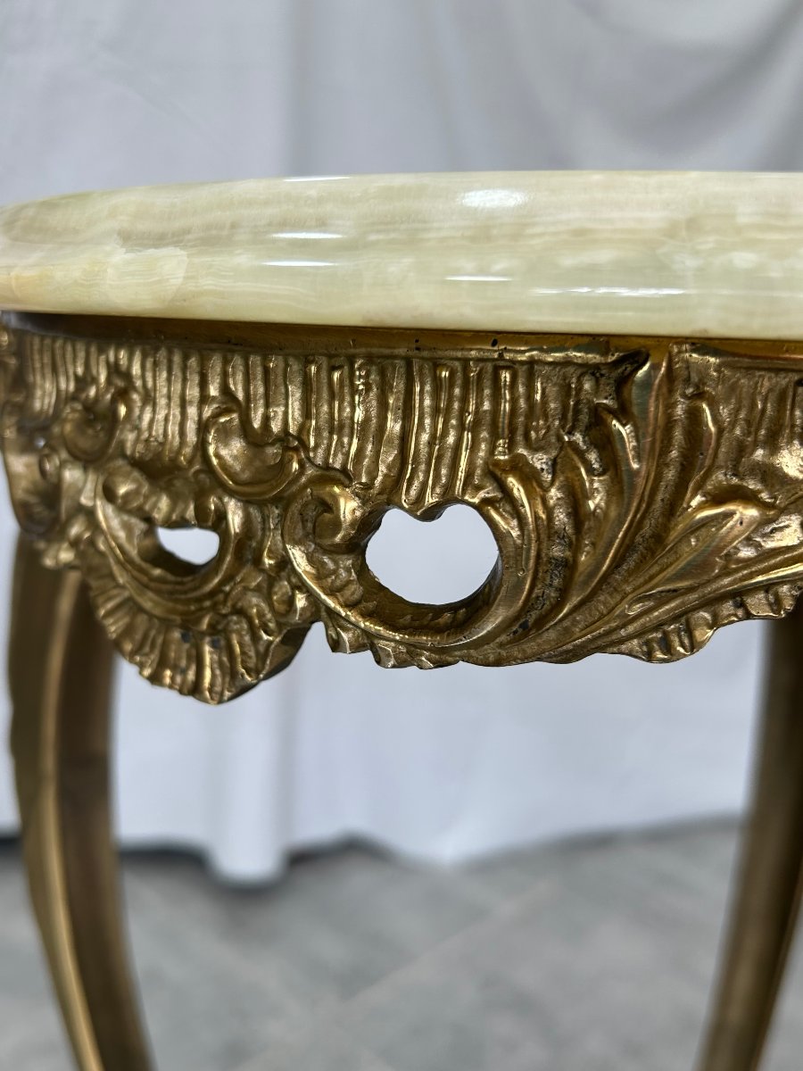 Louis XV-style Bronze Chair With An Onyx Seat From The 1970s-photo-1