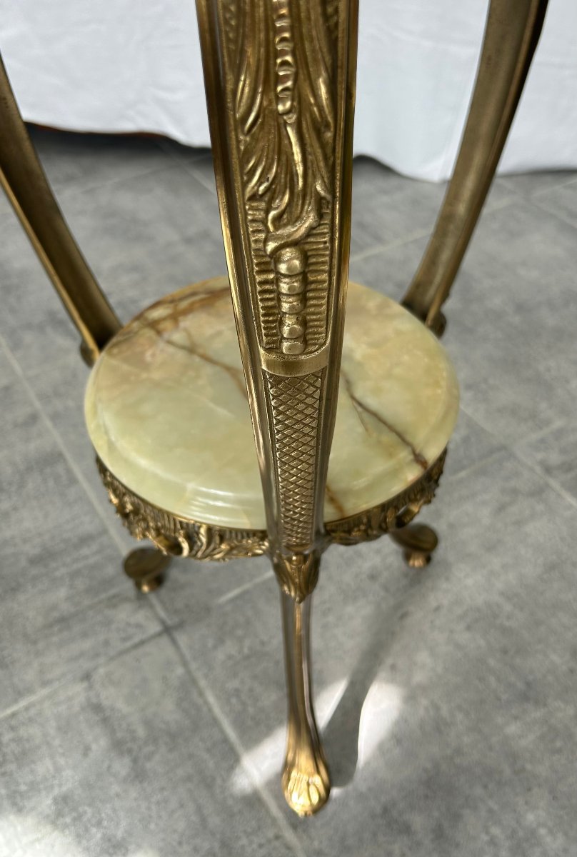 Louis XV-style Bronze Chair With An Onyx Seat From The 1970s-photo-2