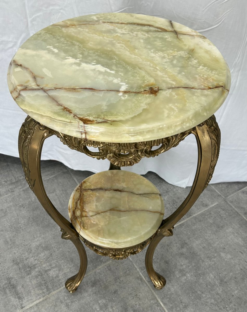 Louis XV-style Bronze Chair With An Onyx Seat From The 1970s