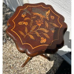 Sellette porte torchère (guéridon) en marqueterie d'époque XVIII ème siècle travail hollandais
