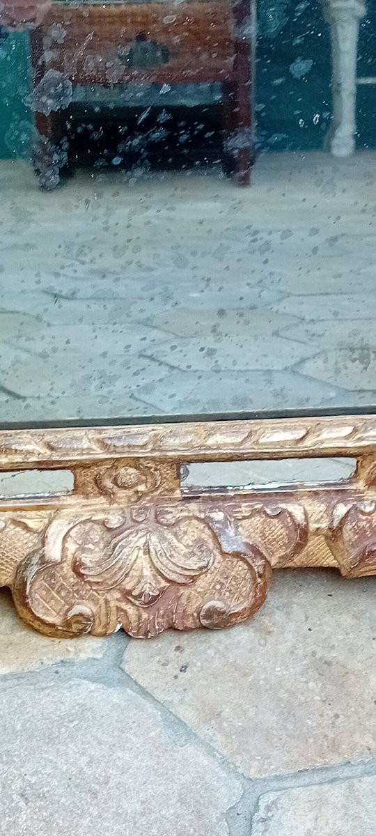 Miroir en bois doré 18ème à pareclose -photo-1