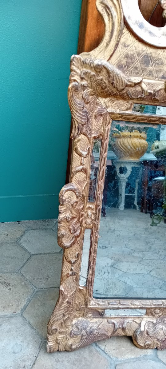 Miroir en bois doré 18ème à pareclose -photo-3