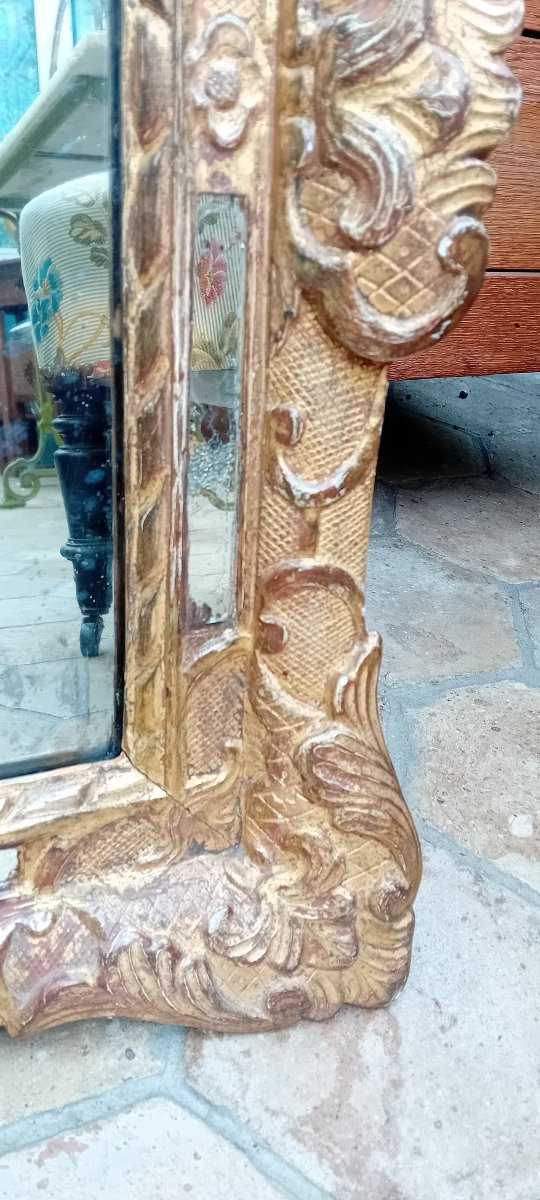 Miroir en bois doré 18ème à pareclose -photo-6