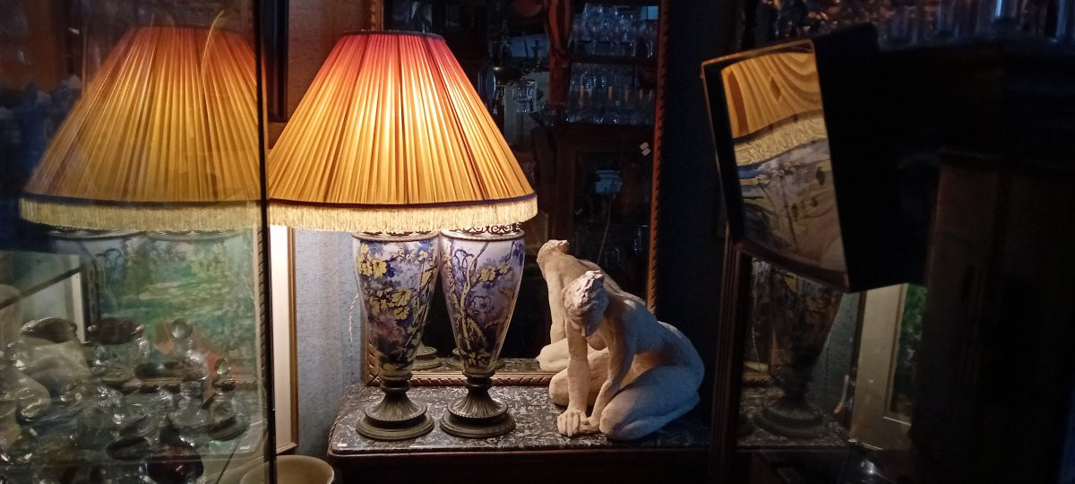 Paire de lampes, cassolettes, vases, napoléon III-photo-7