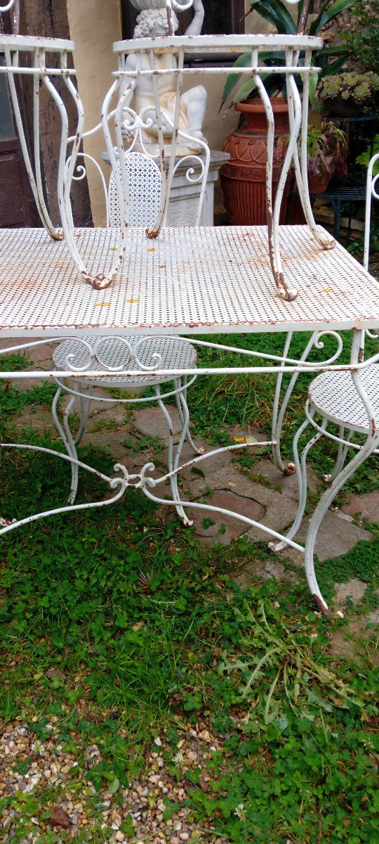 Salon de jardin en fer forgé dans le goût de matégot-photo-1