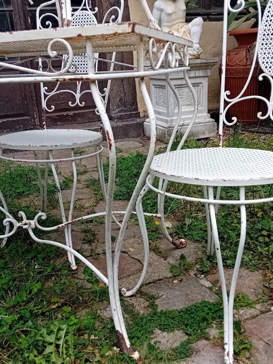 Salon de jardin en fer forgé dans le goût de matégot-photo-3