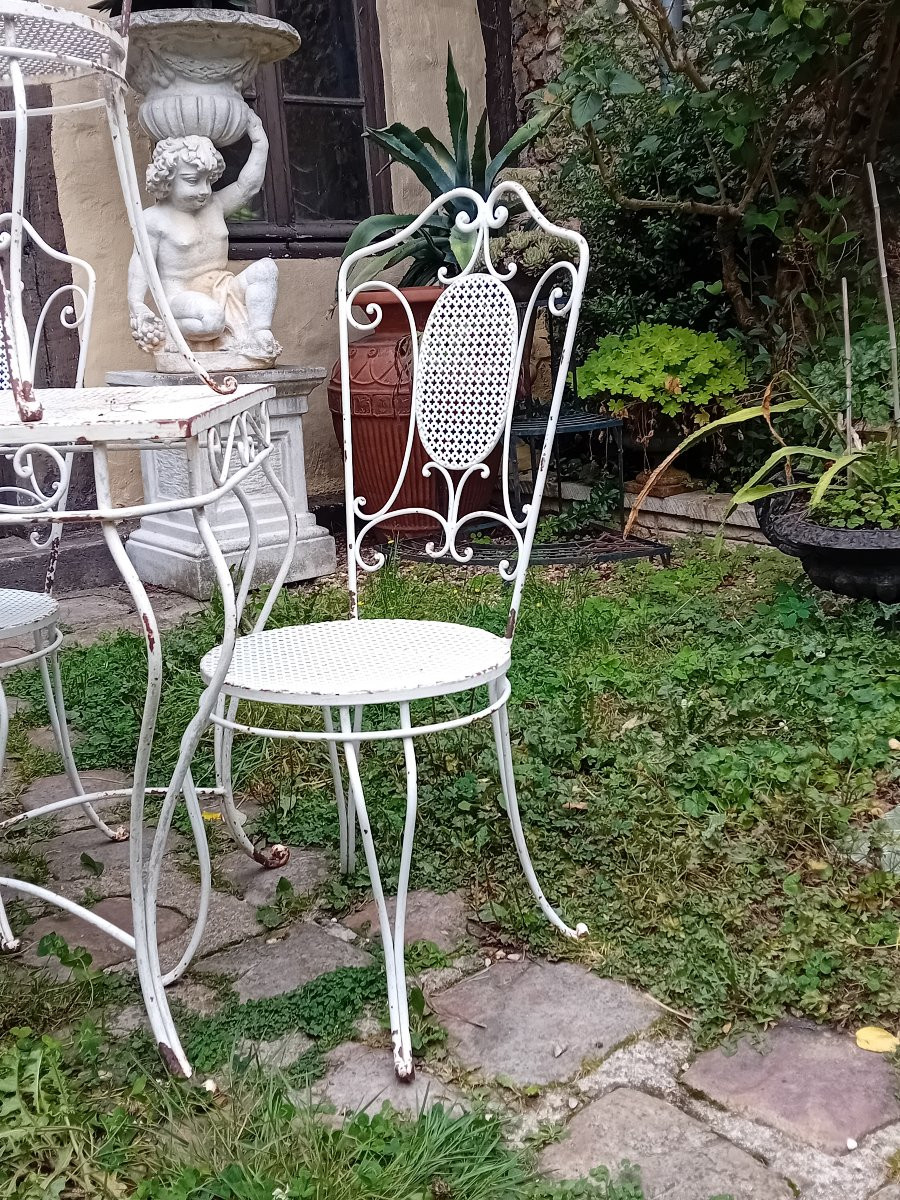 Salon de jardin en fer forgé dans le goût de matégot-photo-4
