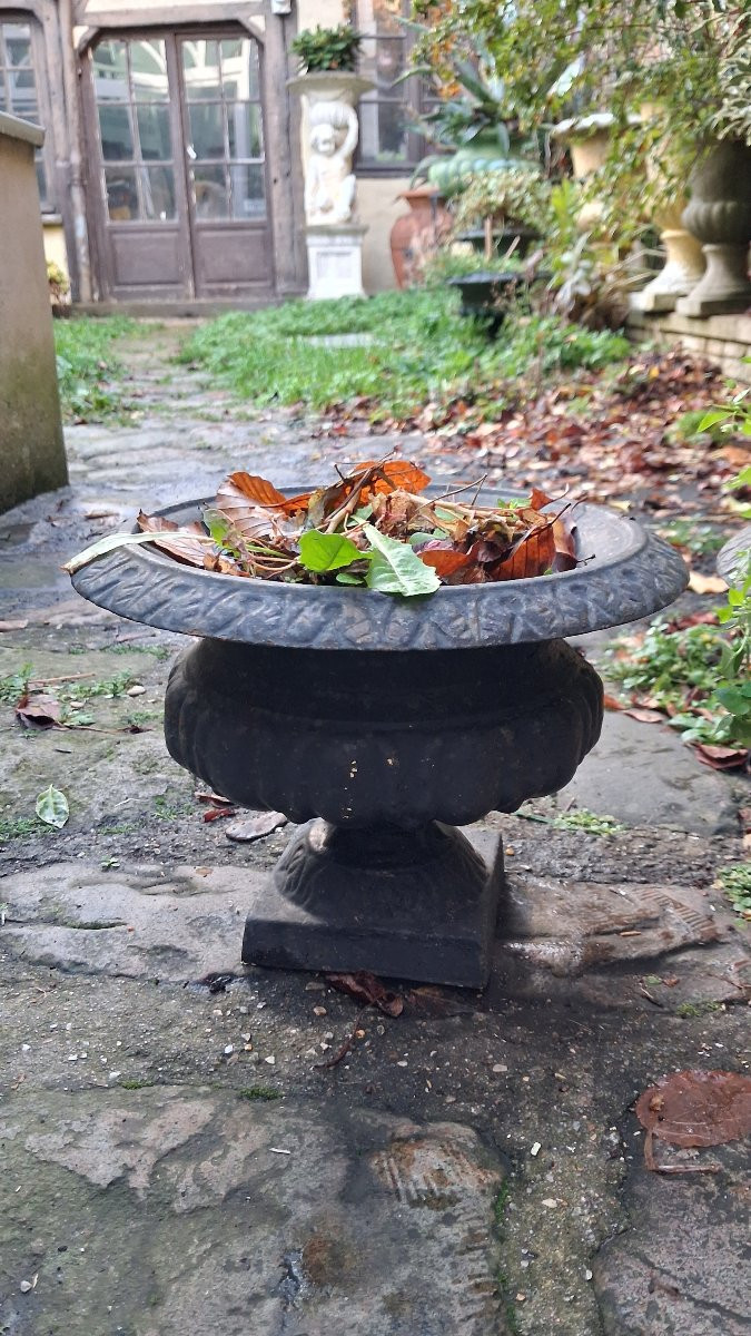 Pair Of Cast Iron Garden Planters-photo-1