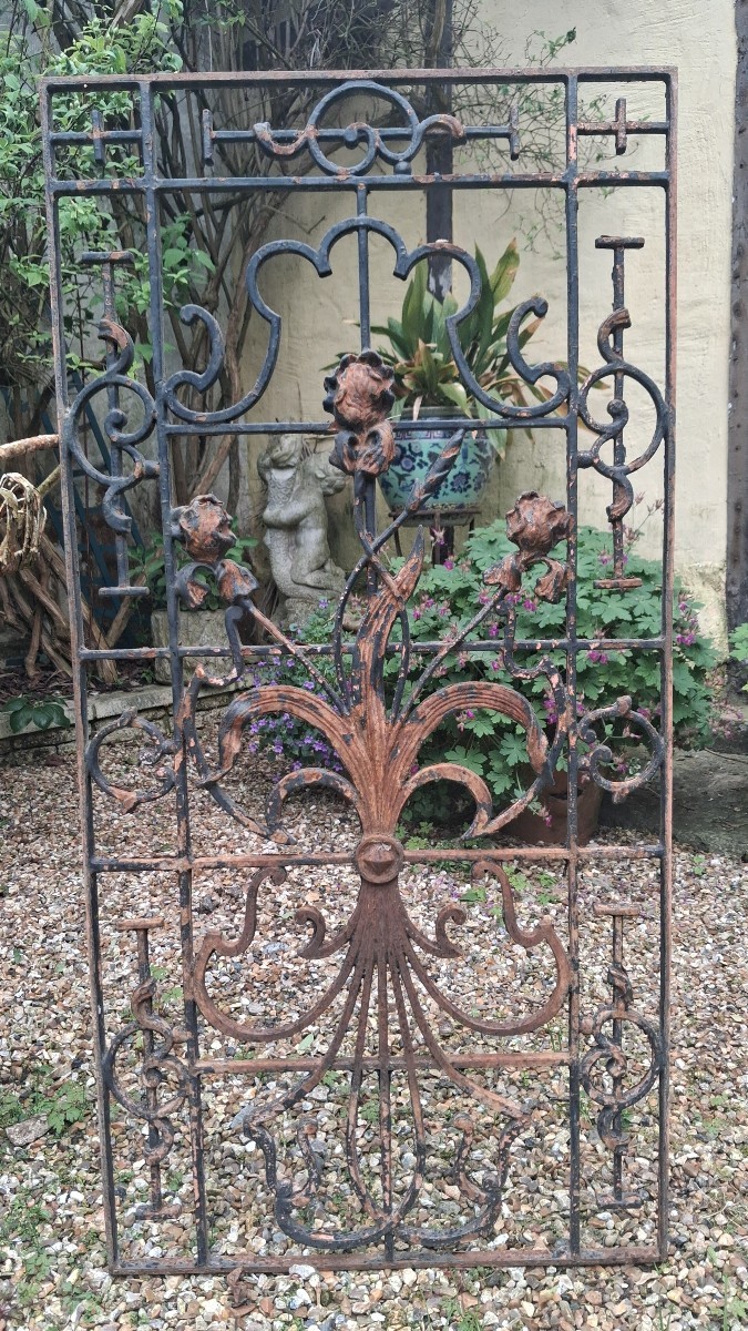 Grille de porte en fer forgé 