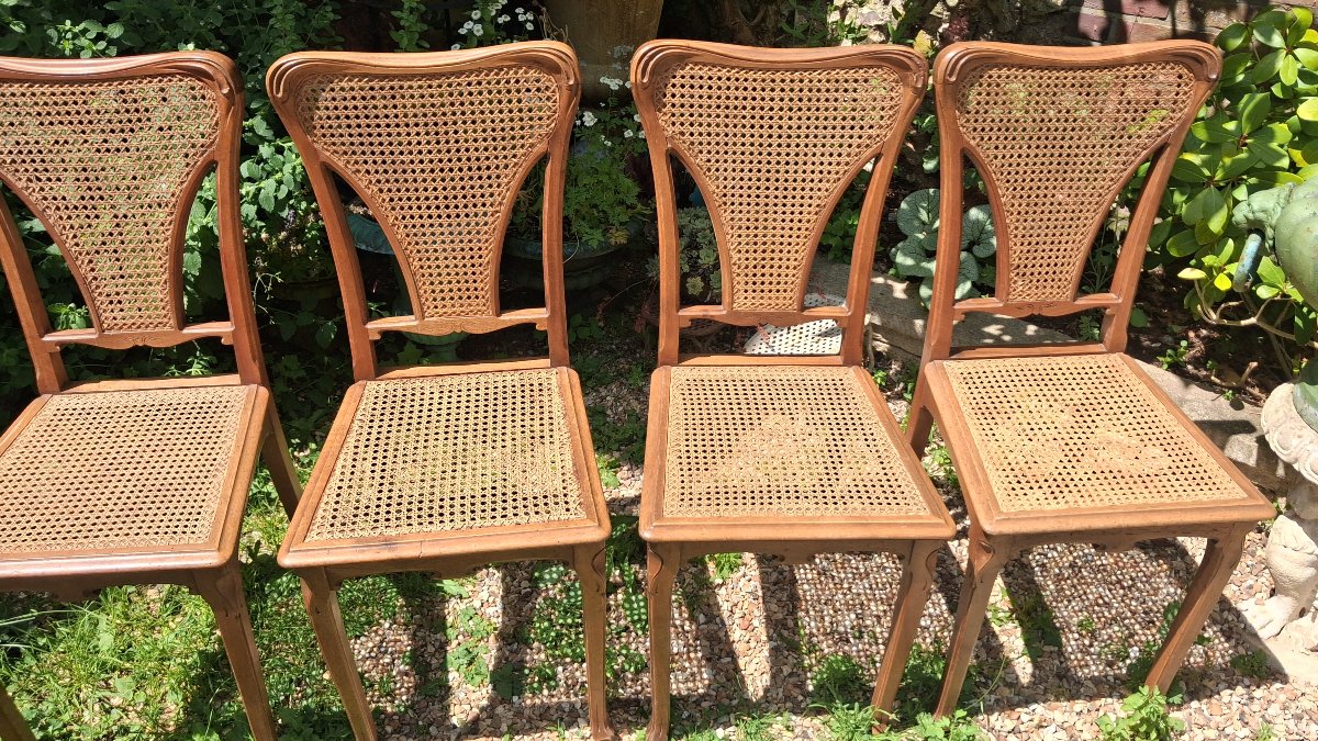 4 Art Nouveau Chairs-photo-4