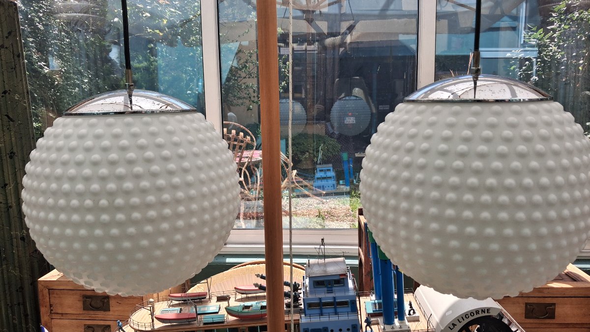 Pair Of 1970s-era Chandelier Pendants