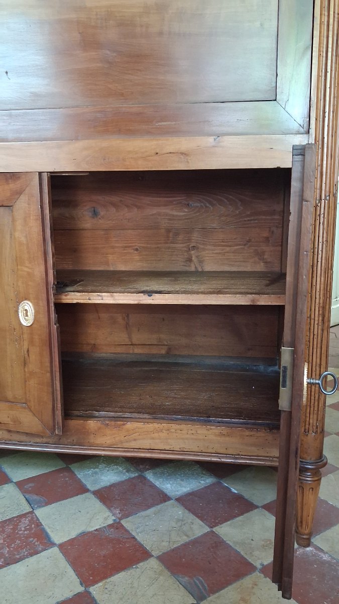 Secrétaire louis XVI en bois fruitier 18ème -photo-4