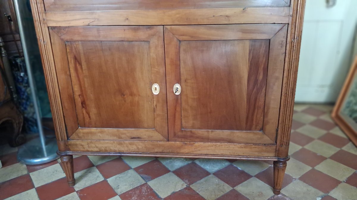 Secrétaire louis XVI en bois fruitier 18ème -photo-1