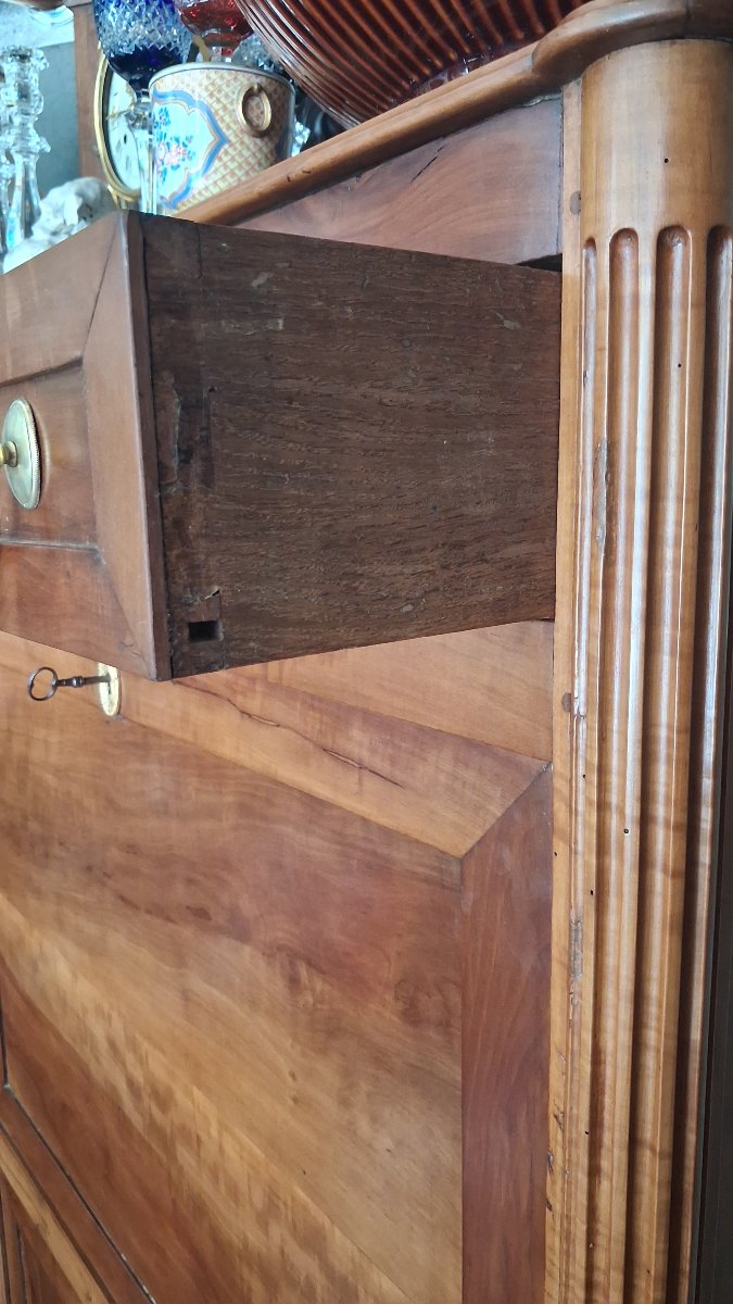 Secrétaire louis XVI en bois fruitier 18ème -photo-3