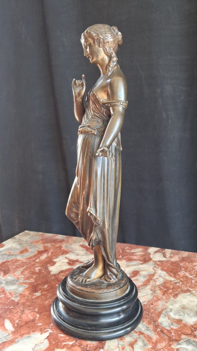 Bronze femme drapée à l antique 19ème -photo-2
