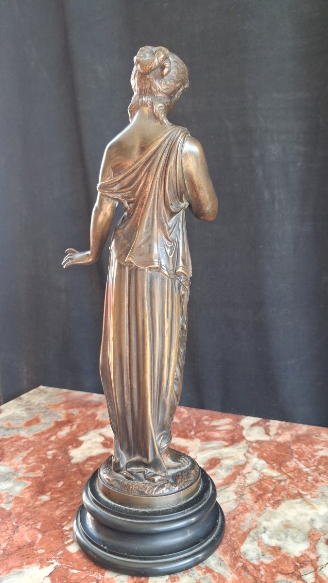 Bronze femme drapée à l antique 19ème -photo-3