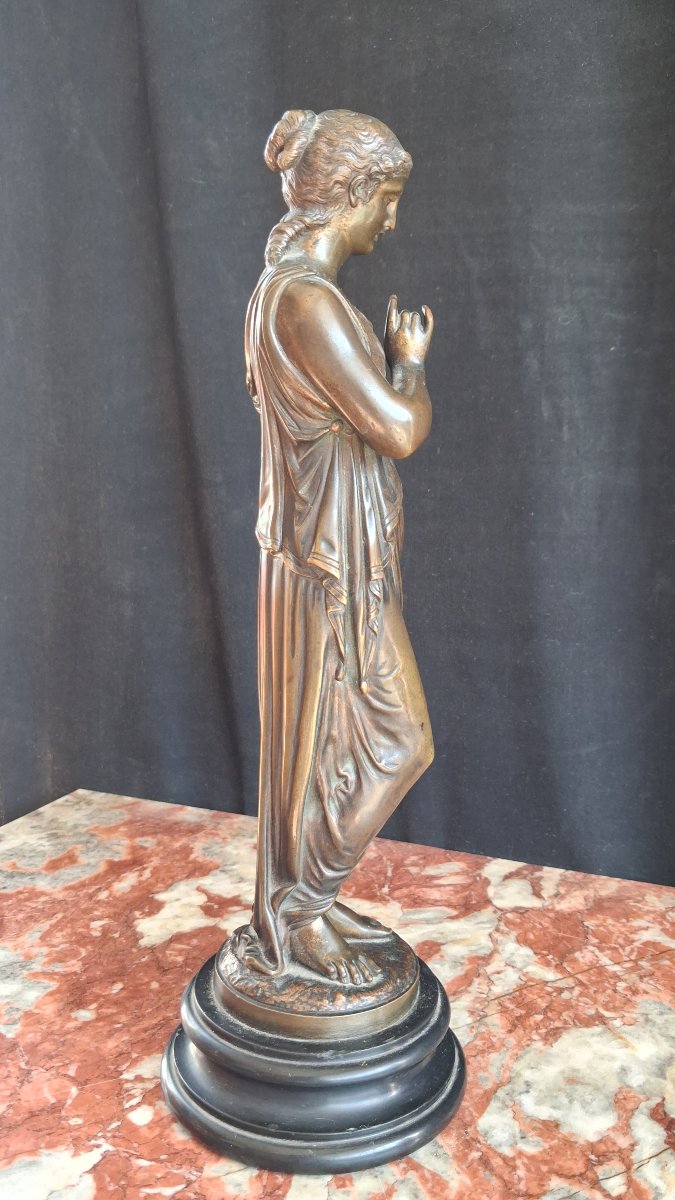 Bronze femme drapée à l antique 19ème -photo-4
