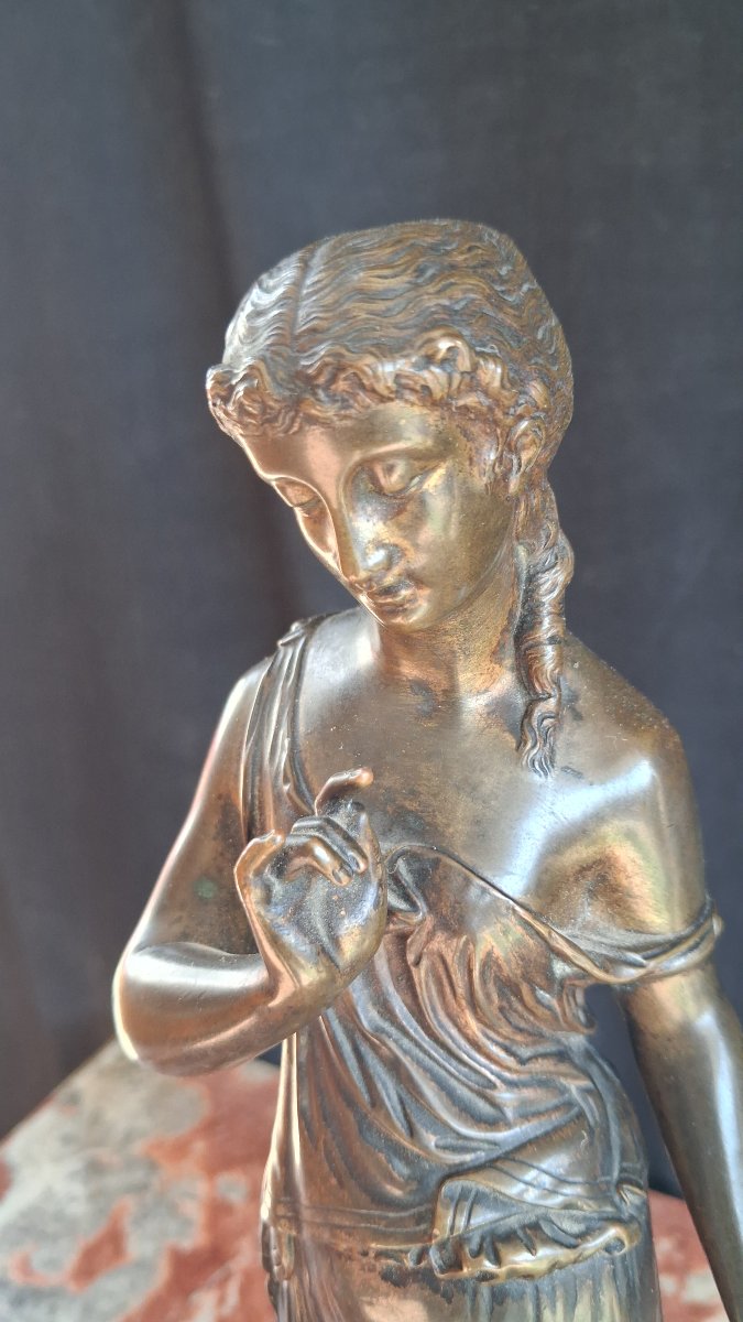 Bronze femme drapée à l antique 19ème -photo-1