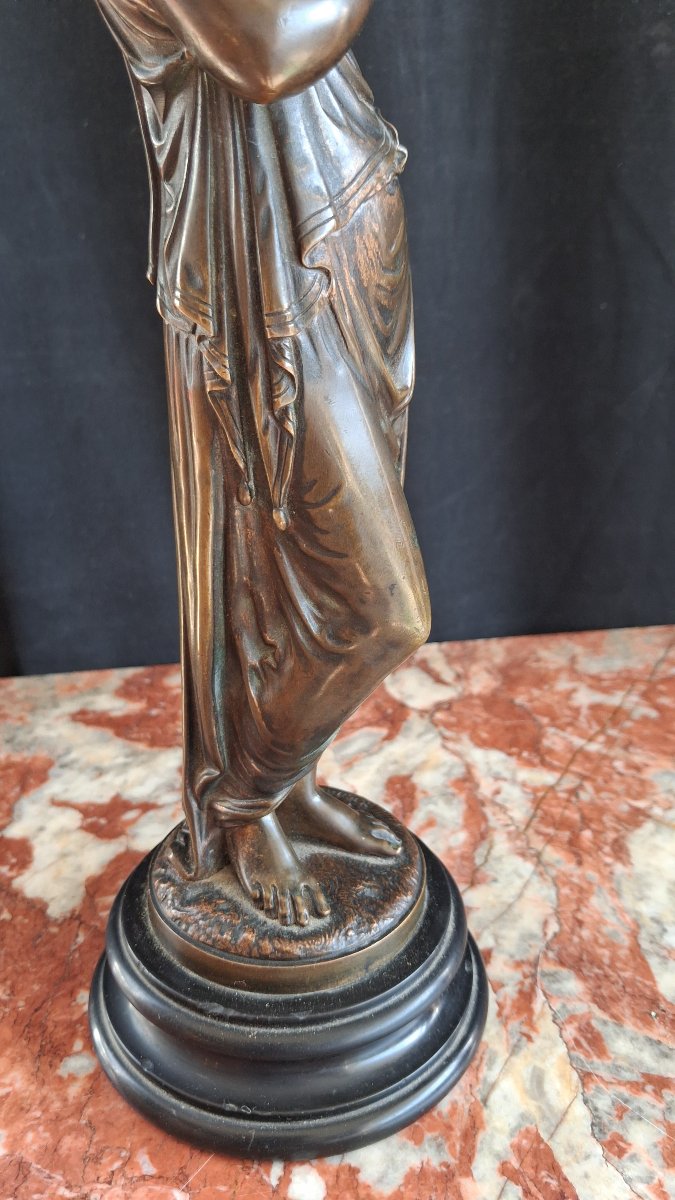 Bronze femme drapée à l antique 19ème -photo-2