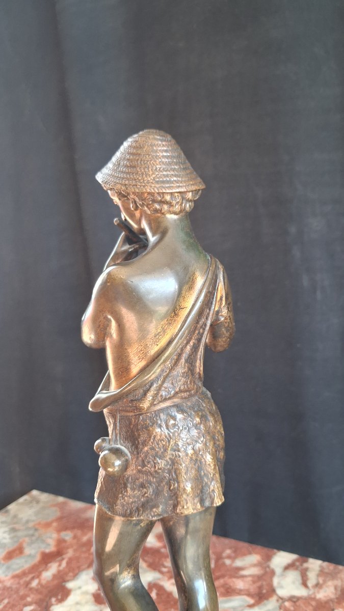 Bronze jeune berger signé richard 19ème -photo-3