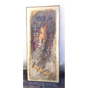 Abstract Painting Signed Arthur Aeschbacher 20th