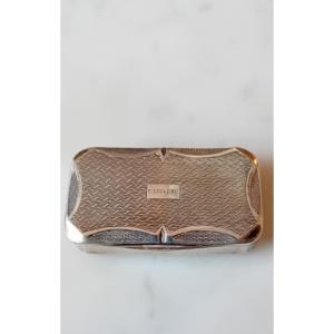 Solid Silver Tobacco And Snuff Box