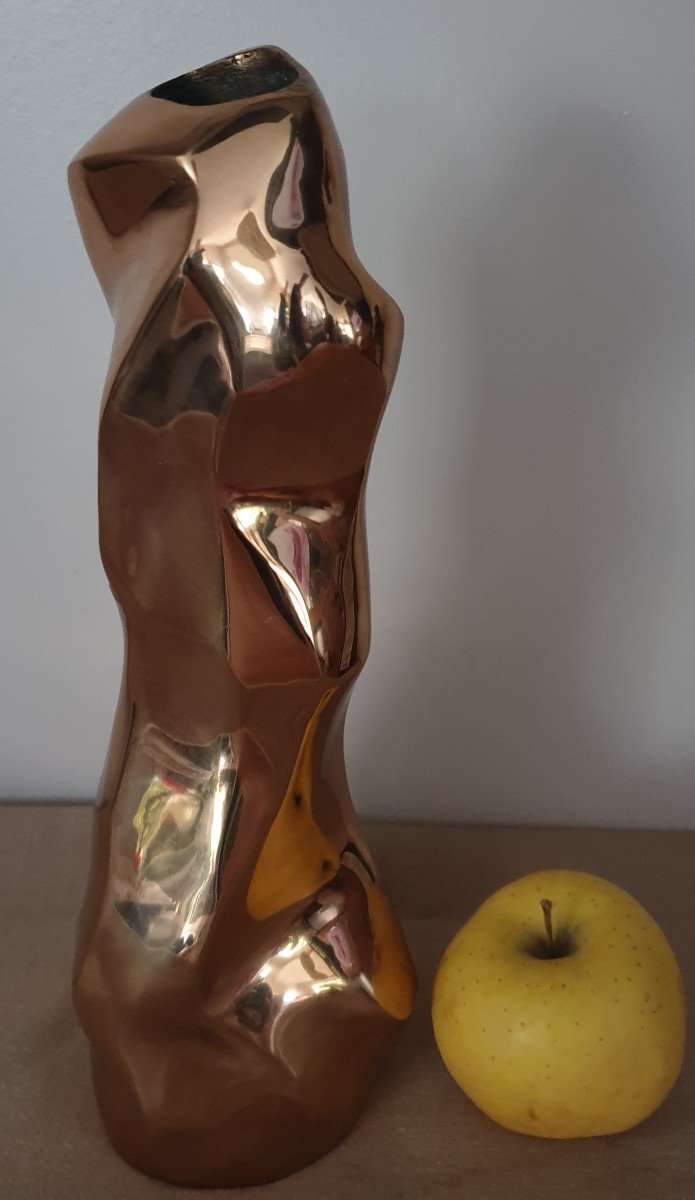 Michel Jaubert Sculpture  vase  Bronze Poli -circa 1960-photo-2