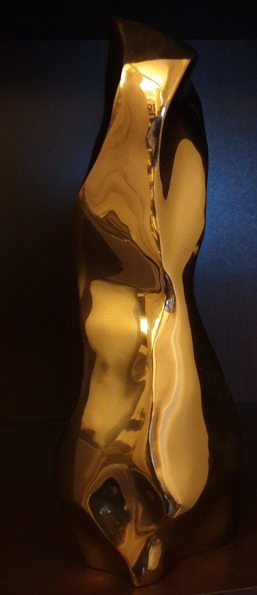 Michel Jaubert Sculpture  vase  Bronze Poli -circa 1960