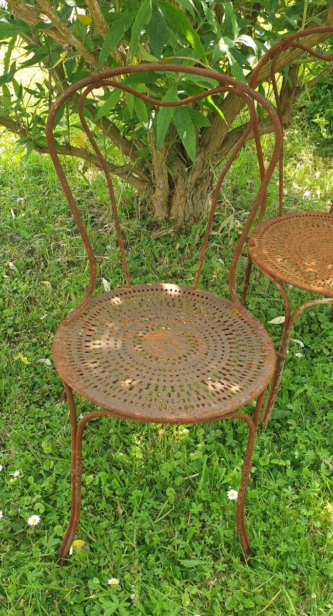 Pair Of XXth Century Garden Chairs-photo-2