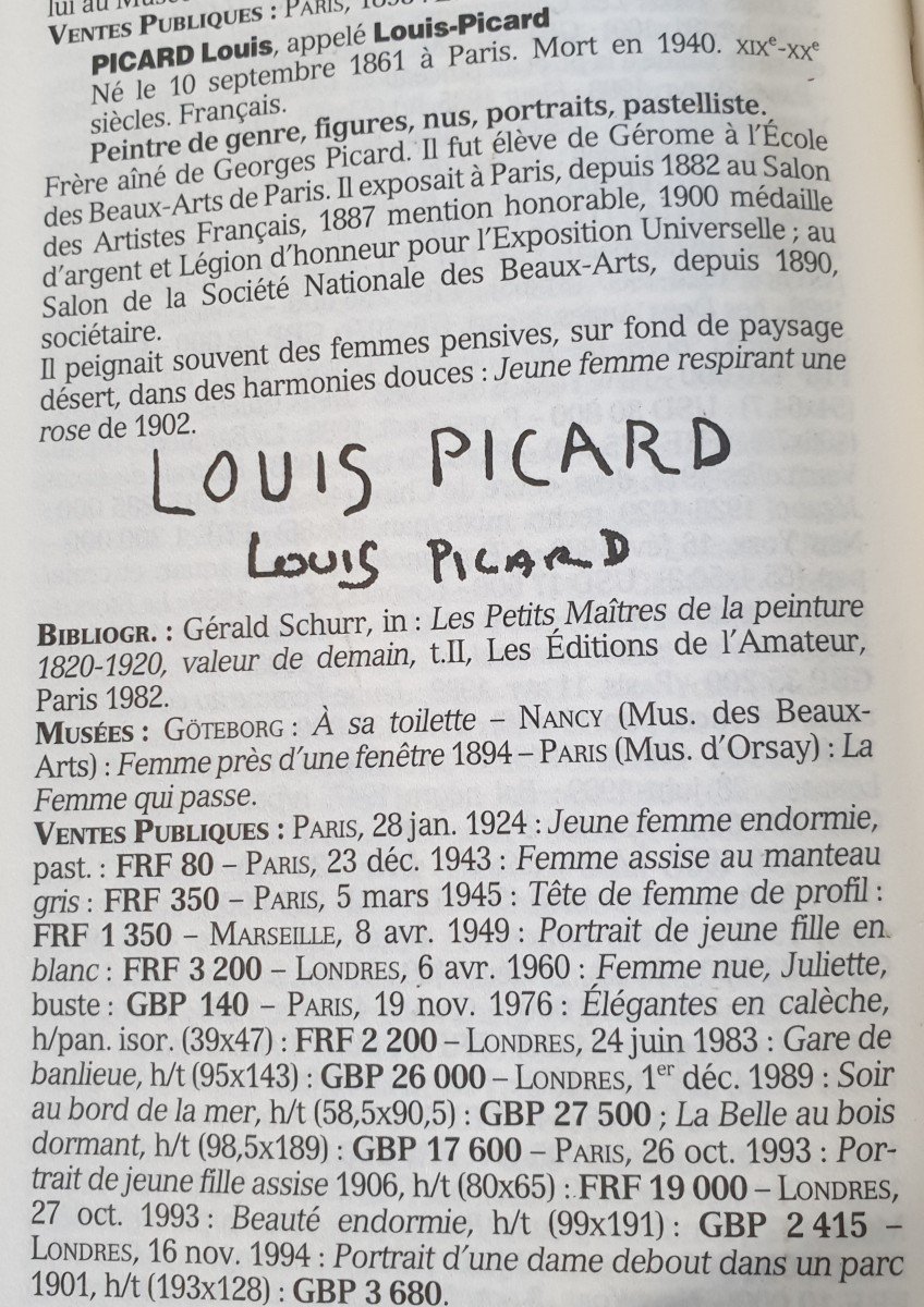 Louis Picard (1861-1940) Portrait élégante Art Nouveau -photo-1