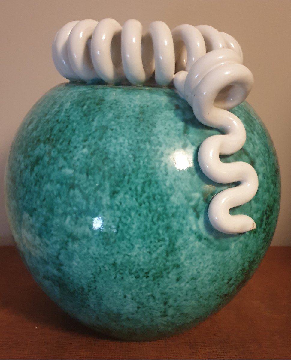 Sainte Radegonde Vase Boule Art Déco Gustave Asch-photo-3
