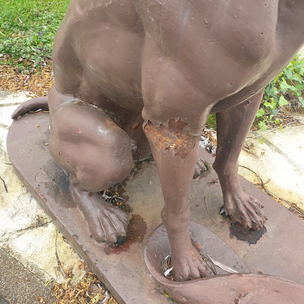 Life Size Cast Iron Garden Dog Dommartin 20th Century -photo-3